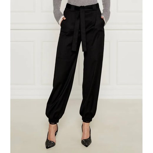 Pinko Wełniane spodnie z paskiem CAPRONI | Regular Fit ze sklepu Gomez Fashion Store w kategorii Spodnie damskie - zdjęcie 185010236