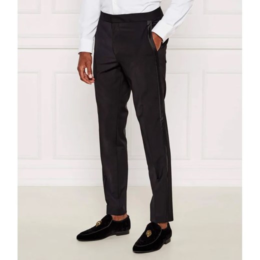 HUGO Wełniane spodnie Hesten224E1X | Extra slim fit ze sklepu Gomez Fashion Store w kategorii Spodnie męskie - zdjęcie 185010739