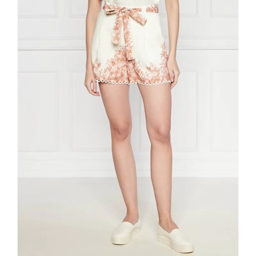 TWINSET Lniane szorty + pasek | Regular Fit ze sklepu Gomez Fashion Store w kategorii Szorty - zdjęcie 185010976