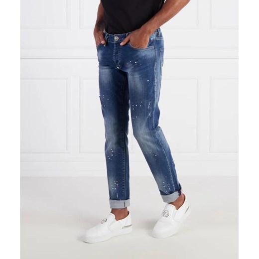 Philipp Plein Jeansy Denim Trousers Super Straight Cut Skull&Bones ze sklepu Gomez Fashion Store w kategorii Jeansy męskie - zdjęcie 185011217