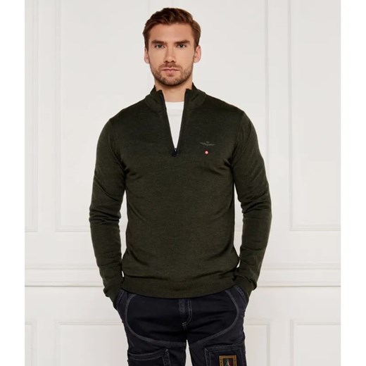 Aeronautica Militare Wełniany sweter | Regular Fit ze sklepu Gomez Fashion Store w kategorii Swetry męskie - zdjęcie 185011239