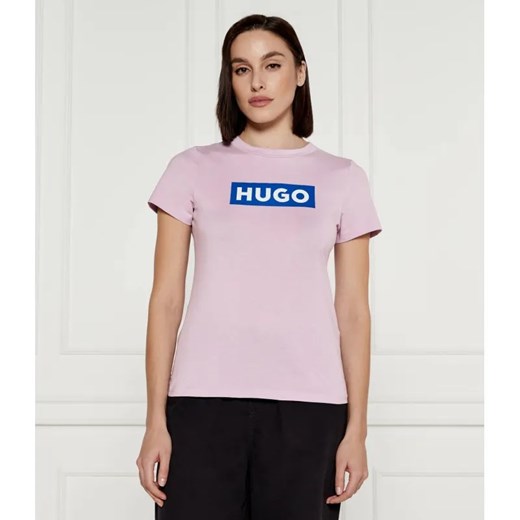 Hugo Blue T-shirt | Regular Fit ze sklepu Gomez Fashion Store w kategorii Bluzki damskie - zdjęcie 185012285