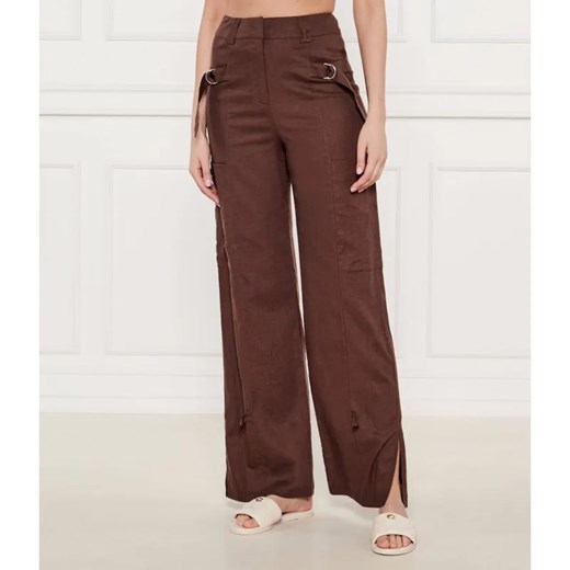 Patrizia Pepe Lniane spodnie cargo | Regular Fit ze sklepu Gomez Fashion Store w kategorii Spodnie damskie - zdjęcie 185012329