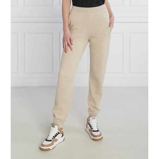 Calvin Klein Spodnie dzianinowe | Regular Fit | z dodatkiem kaszmiru ze sklepu Gomez Fashion Store w kategorii Spodnie damskie - zdjęcie 185013266