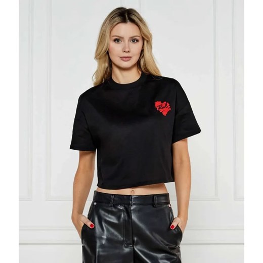 Karl Lagerfeld T-shirt HEARTS | Cropped Fit ze sklepu Gomez Fashion Store w kategorii Bluzki damskie - zdjęcie 185014619