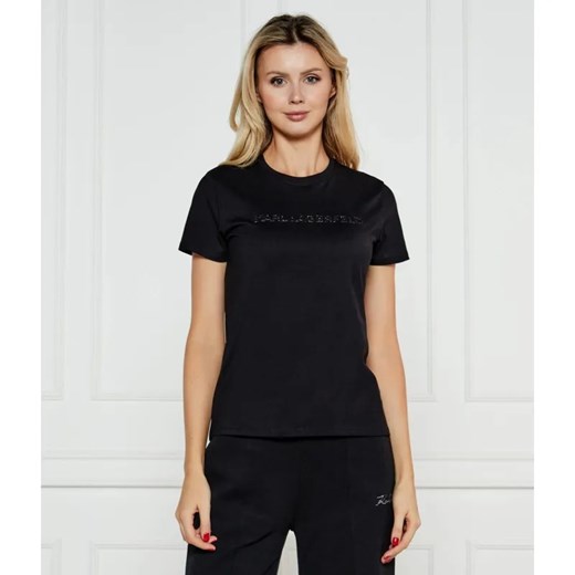Karl Lagerfeld T-shirt COMMERCIAL LOGO | Regular Fit ze sklepu Gomez Fashion Store w kategorii Bluzki damskie - zdjęcie 185014767
