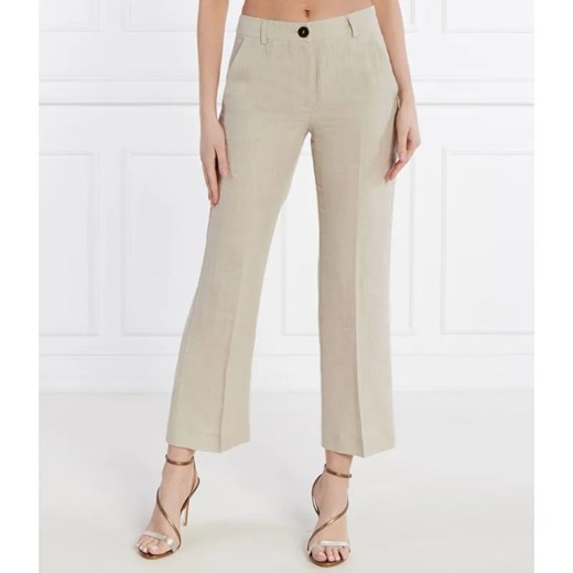 Marella Lniane spodnie MUSCHIO | Straight fit ze sklepu Gomez Fashion Store w kategorii Spodnie damskie - zdjęcie 185014815
