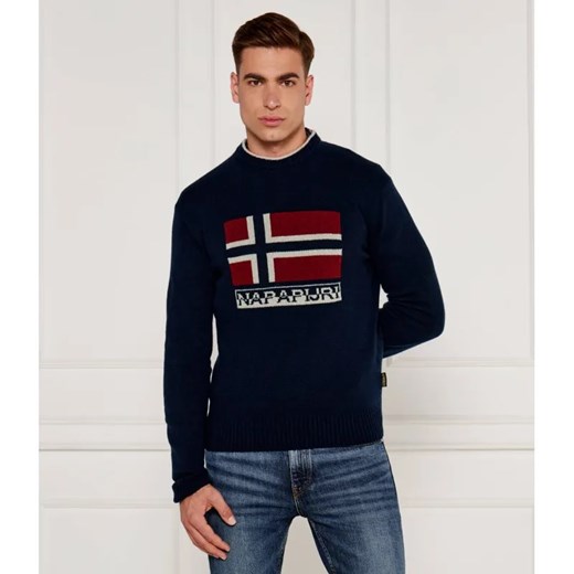 Napapijri Wełniany sweter D-Silvretta | Regular Fit ze sklepu Gomez Fashion Store w kategorii Swetry męskie - zdjęcie 185014847