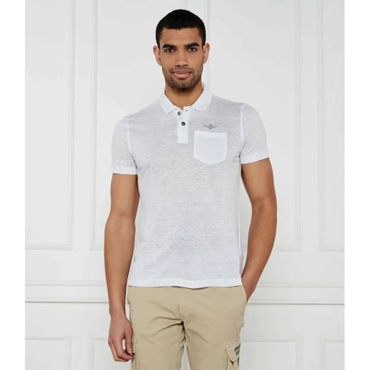 Aeronautica Militare Lniane polo | Regular Fit ze sklepu Gomez Fashion Store w kategorii T-shirty męskie - zdjęcie 185015625