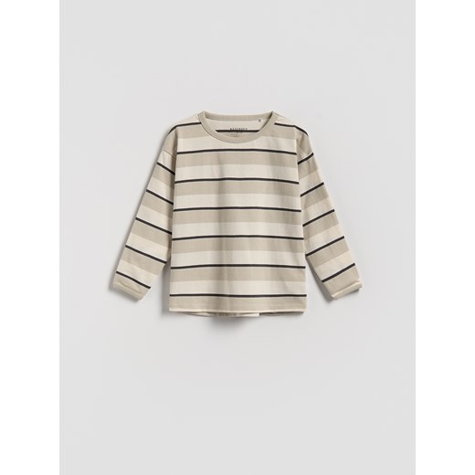 Reserved - Bawełniany longsleeve 2 pack - złamana biel Reserved 5-2 lata) Reserved
