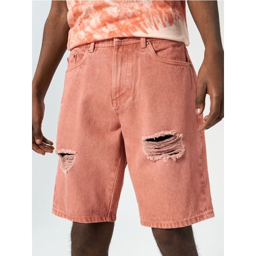 Sinsay - Szorty jeansowe - pomarańczowy ze sklepu Sinsay w kategorii Spodenki męskie - zdjęcie 185019455