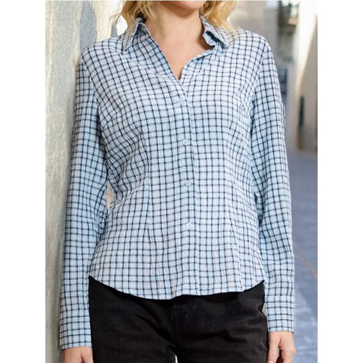 Sinsay - Koszula w kratę z wiskozą - wielobarwny ze sklepu Sinsay w kategorii Koszule damskie - zdjęcie 185019529