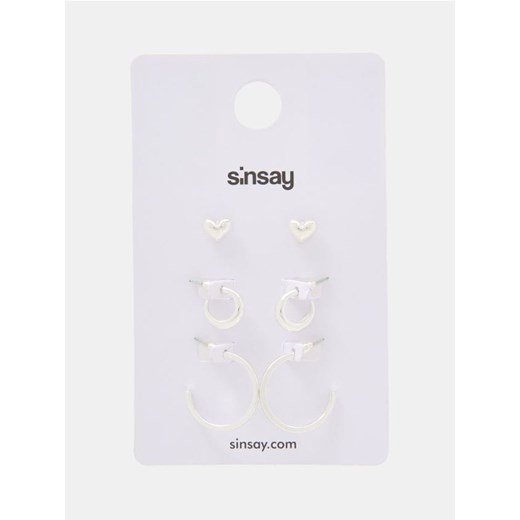 Sinsay - Kolczyki 3 pack - srebrny ze sklepu Sinsay w kategorii Kolczyki - zdjęcie 185019585