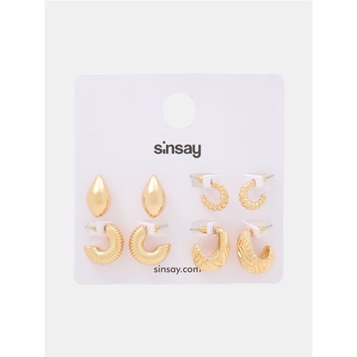 Sinsay - Kolczyki 4 pack - złoty ze sklepu Sinsay w kategorii Kolczyki - zdjęcie 185019587