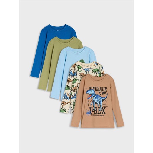 Sinsay - Koszulka z długimi rękawami 5-pack - błękitny - id: 791EY-05X - marki Sinsay - 185019696 Sinsay - Koszulka z długimi rękawami 5-pack - błękitny ze sklepu Sinsay w kategorii T-shirty chłopięce - zdjęcie 185019696