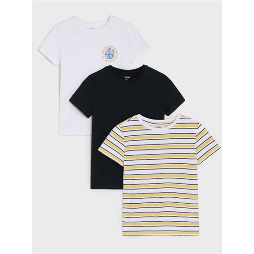 Sinsay - Koszulki 3 pack - biały - id: 821EY-00X - marki Sinsay - 185019706 Sinsay - Koszulki 3 pack - biały ze sklepu Sinsay w kategorii T-shirty chłopięce - zdjęcie 185019706