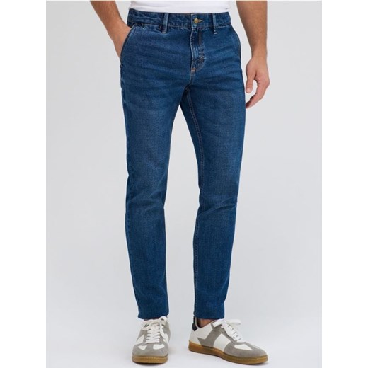 Sinsay - Jeansy chino slim fit - granatowy Sinsay 36/34 Sinsay wyprzedaż