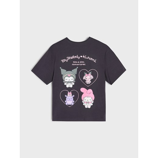 Sinsay - Koszulka z nadrukiem na plecach Hello Kitty - szary Sinsay 158 (12-13 l) Sinsay