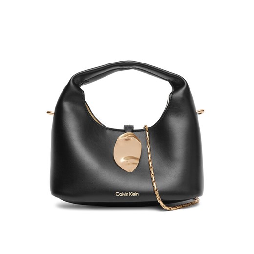 Calvin Klein Jeans Torebka Stone Lock Slouchy Crossbody Bag LV04K3177G Czarny ze sklepu MODIVO w kategorii Torebki damskie - zdjęcie 185022766