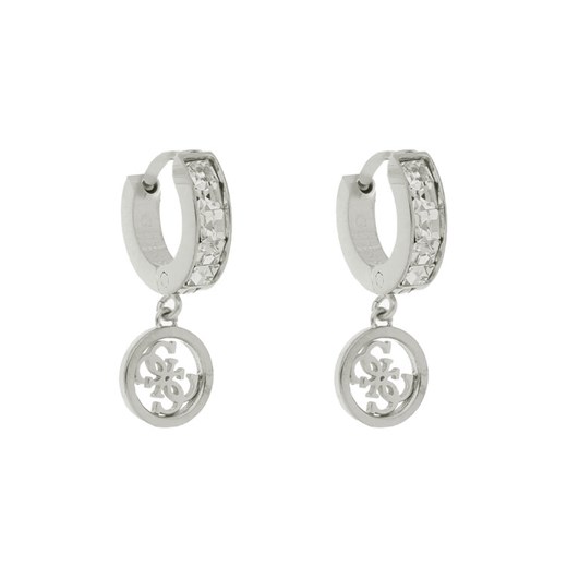 Guess Kolczyki Huggie Me JUBE03 147JW Srebrne rodowanie ze sklepu MODIVO w kategorii Kolczyki - zdjęcie 185023068