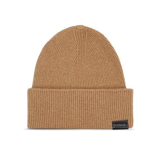 Calvin Klein Czapka Leather Patch Docker Beanie K50K510978 Zielony ze sklepu MODIVO w kategorii Czapki zimowe męskie - zdjęcie 185023228