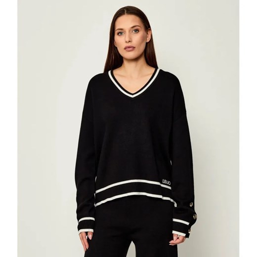Liu Jo Sport Sweter | Relaxed fit | z dodatkiem jedwabiu ze sklepu Gomez Fashion Store w kategorii Swetry damskie - zdjęcie 185027957