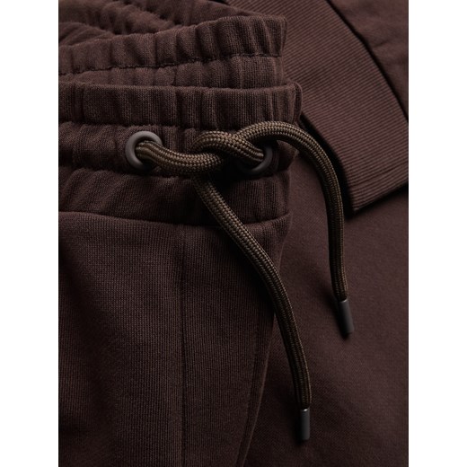 Reserved - Bawełniane spodnie dresowe - ciemnobrązowy Reserved L Reserved