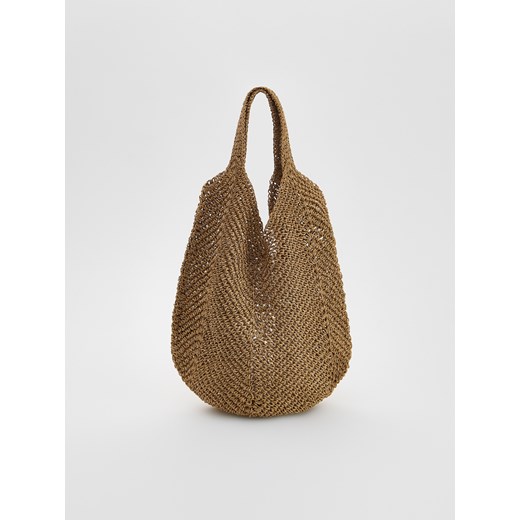 Reserved - Pleciona torebka hobo - beżowy ze sklepu Reserved w kategorii Torby letnie - zdjęcie 185029759