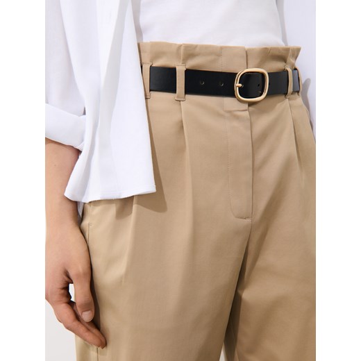 Mohito - Beżowe spodnie paperbag - beżowy Mohito 34 Mohito
