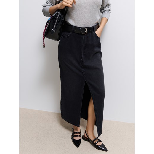 Mohito - Jeansowa spódnica maxi - czarny Mohito 32 Mohito