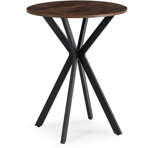 Okrągły stół rustykalny dąb + czarny 60cm D6-N61 ze sklepu Edinos.pl w kategorii Stoliki kawowe - zdjęcie 185030375