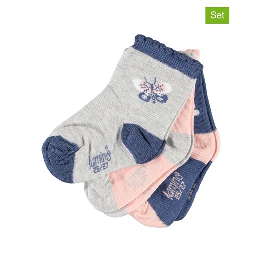 lamino Skarpety (3 pary) w kolorze szaro-niebiesko-jasnoróżowym Lamino 28-30 promocja Limango Polska