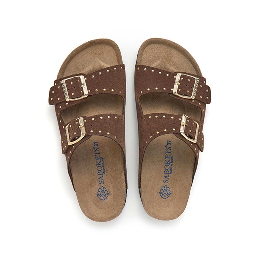 SABOKETS Skórzane klapki w kolorze brązowym Sabokets 41 wyprzedaż Limango Polska