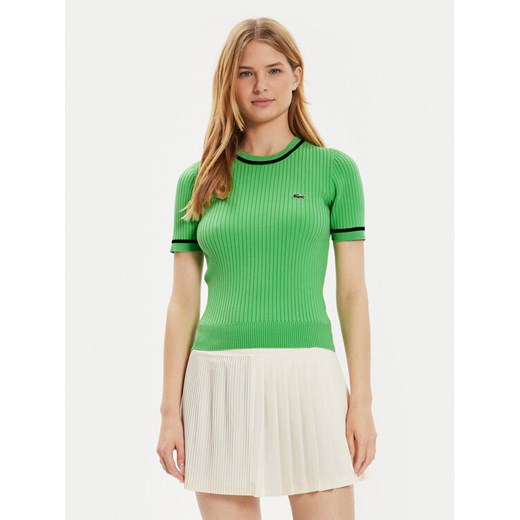 Lacoste Sweter AF6946 Zielony Slim Fit ze sklepu MODIVO w kategorii Swetry damskie - zdjęcie 185030887