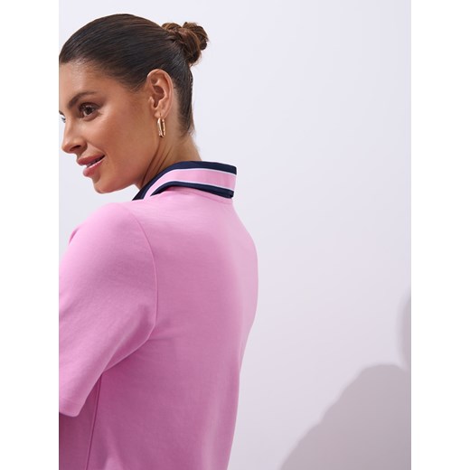 Mohito - Sukienka mini z kołnierzykiem polo - mocny różowy Mohito L Mohito