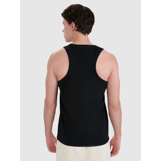 Męski top regular 4F 4FWMM00TSLEM126 - czarny ze sklepu Sportstylestory.com w kategorii T-shirty męskie - zdjęcie 185032917