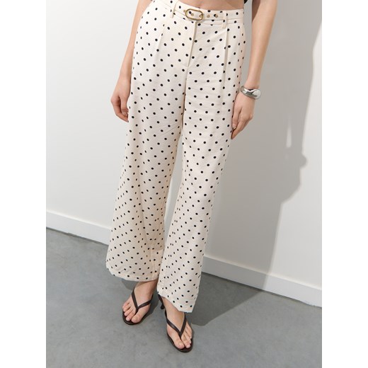 Mohito - Spodnie w grochy - kremowy Mohito 32 Mohito