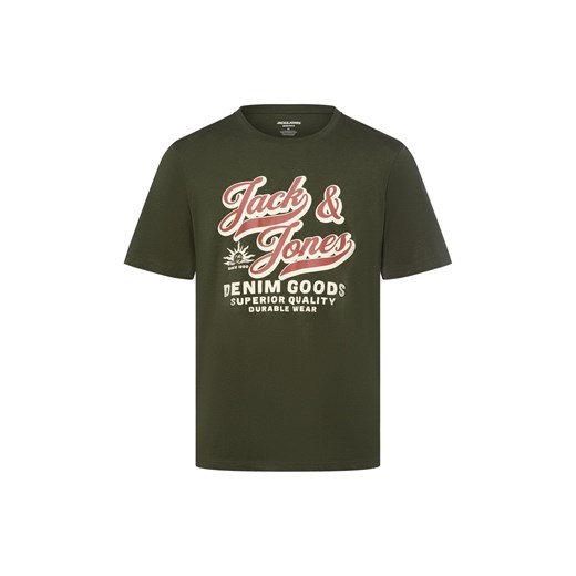Jack & Jones Koszulka męska - JJELogo Mężczyźni Bawełna khaki nadruk ze sklepu vangraaf w kategorii T-shirty męskie - zdjęcie 185033435