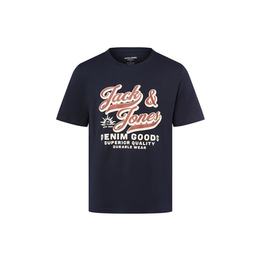 Jack & Jones Koszulka męska - JJELogo Mężczyźni Bawełna granatowy nadruk ze sklepu vangraaf w kategorii T-shirty męskie - zdjęcie 185033436