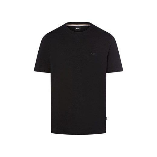 BOSS Koszulka męska - Thompson Mężczyźni Bawełna czarny jednolity ze sklepu vangraaf w kategorii T-shirty męskie - zdjęcie 185033438