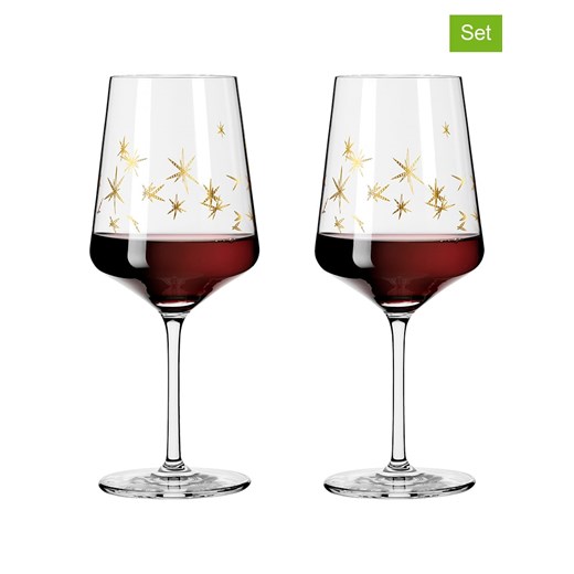 RITZENHOFF Kieliszki (2 szt.) w kolorze złotym do czerwonego wina - 540 ml ze sklepu Limango Polska w kategorii Naczynia - zdjęcie 185033765