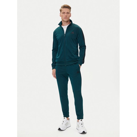 adidas Dres Basic 3-Stripes JX5502 Zielony Regular Fit ze sklepu MODIVO w kategorii Dresy męskie - zdjęcie 185034588