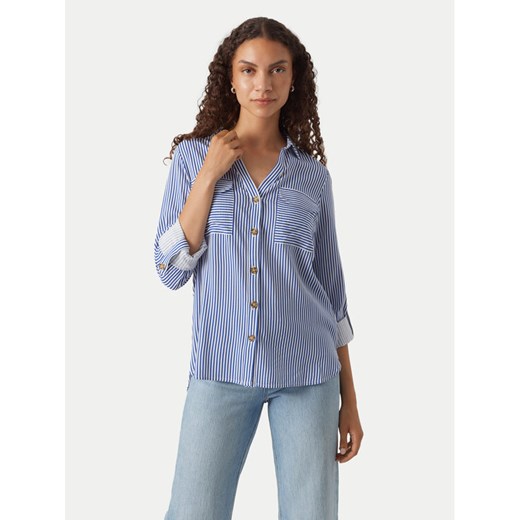 Vero Moda Koszula Bumpy 10275283 Niebieski Regular Fit ze sklepu MODIVO w kategorii Koszule damskie - zdjęcie 185034805