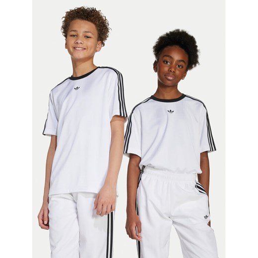 adidas T-Shirt Jacquard JV8655 Biały Loose Fit ze sklepu MODIVO w kategorii T-shirty chłopięce - zdjęcie 185034868