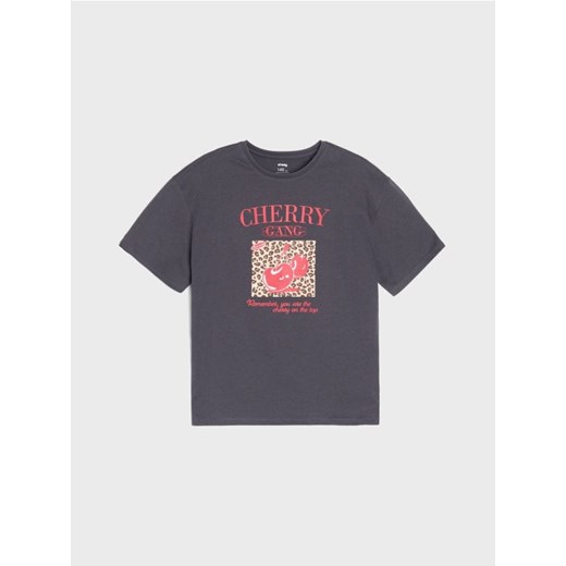 Sinsay - Koszulka z nadrukiem - szary Sinsay 140 (9-10 l) Sinsay