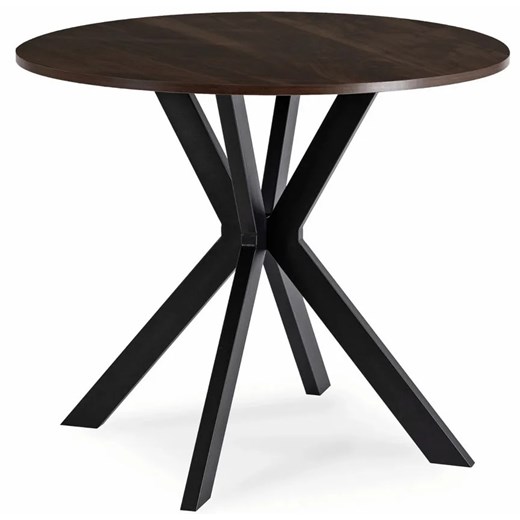 Nowoczesny okrągły stolik orzech 80cm M9-R35 ze sklepu Edinos.pl w kategorii Stoliki kawowe - zdjęcie 185038157