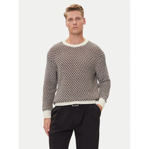 BOSS Sweter C-Imauro 50543159 Beżowy Relaxed Fit ze sklepu MODIVO w kategorii Swetry męskie - zdjęcie 185039038