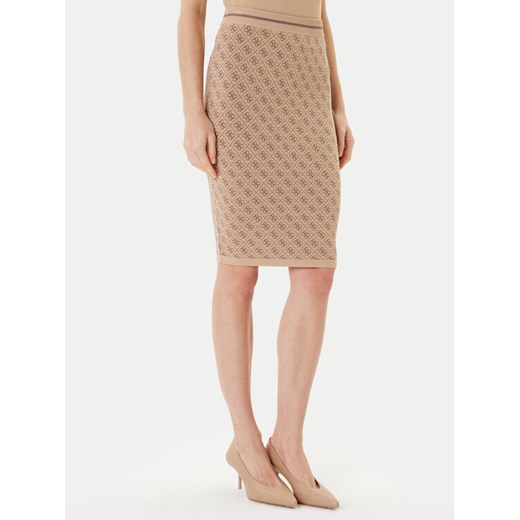 Guess Spódnica ołówkowa W4BD53 Z37K0 Beżowy Regular Fit ze sklepu MODIVO w kategorii Spódnice - zdjęcie 185039058