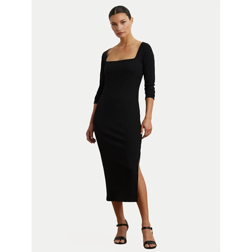 LAUREN RALPH LAUREN Sukienka dzianinowa 200978539001 Czarny Slim Fit ze sklepu MODIVO w kategorii Sukienki - zdjęcie 185039069