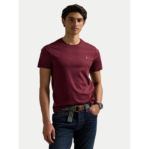Polo Ralph Lauren T-Shirt 710740727098 Bordowy Custom Slim Fit ze sklepu MODIVO w kategorii T-shirty męskie - zdjęcie 185039187